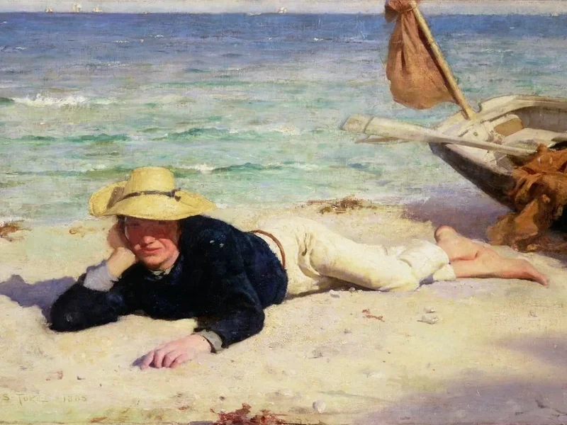 1858-Henry Scott Tuke - Un caldo giorno d'estate